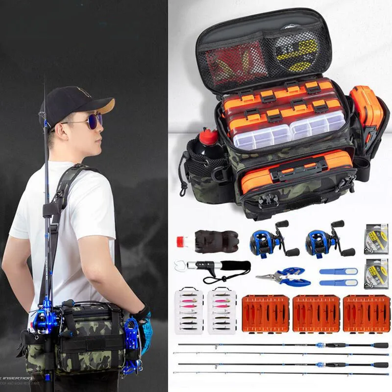 Multifunction Fishing Tackle Bag  Fishing Shoulder Bag Waterproof