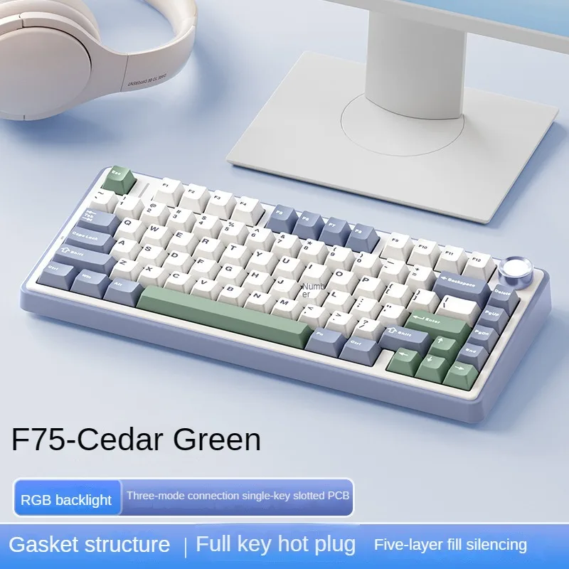 Aula f75 wireless mechanical keyboard reaper axis gamer keyboard