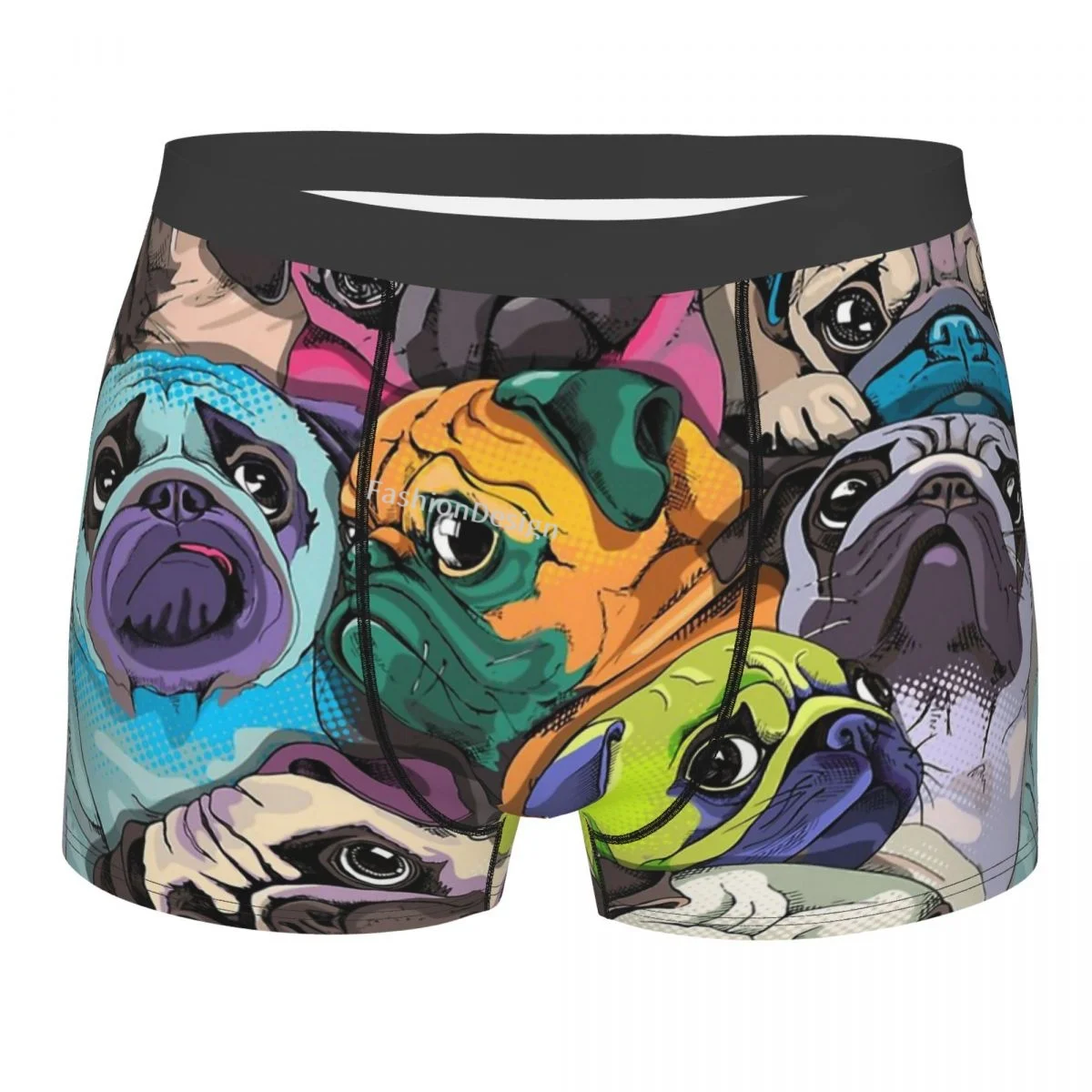 

Portrait Of Many Pugs French Bulldog Underpants Breathbale Panties Male Underwear Sexy Shorts Boxer Briefs