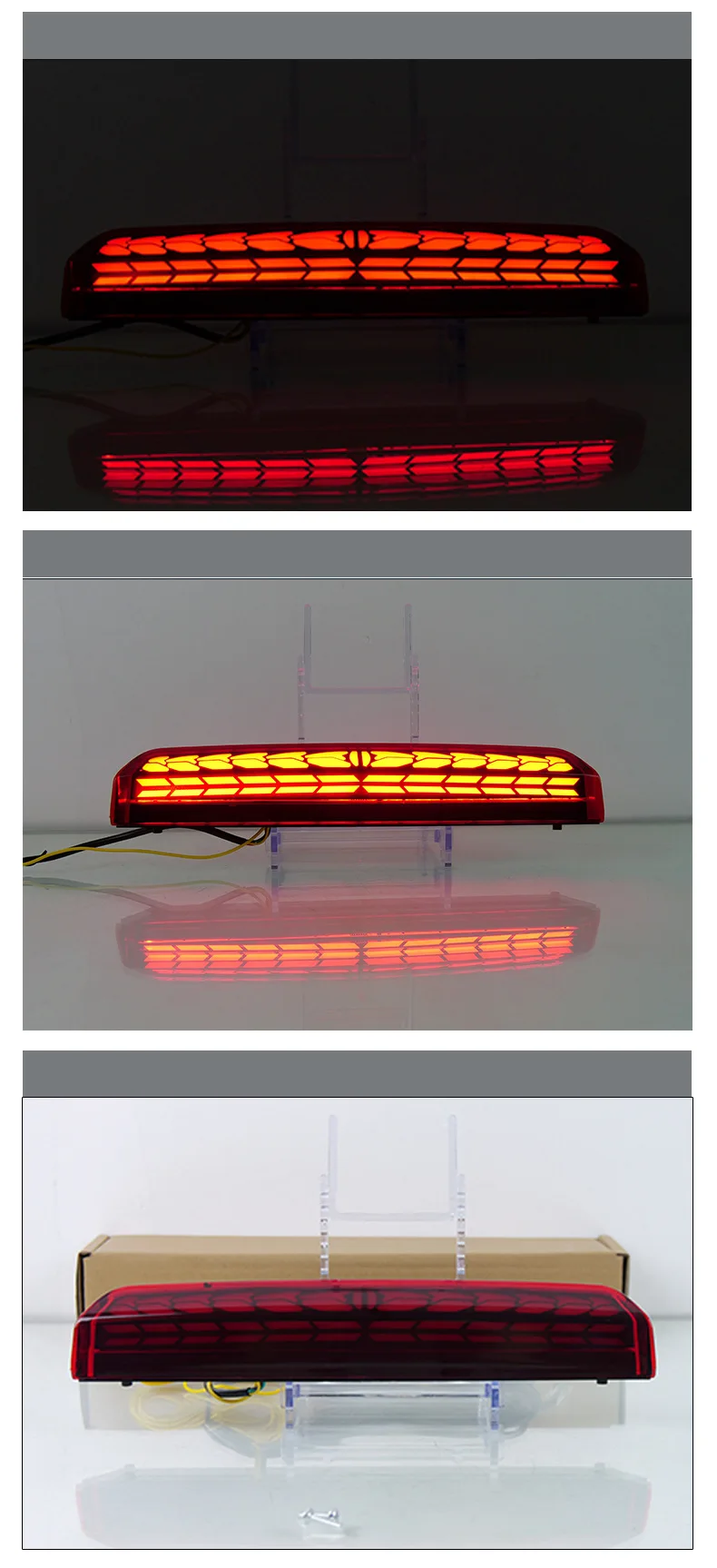 For Toyota 4Runner 2024 2025 LED High Brake Light 12V Daytime Running Light with Dynamic Turn Signal DRL Brake Flashing Lamp detail image 5