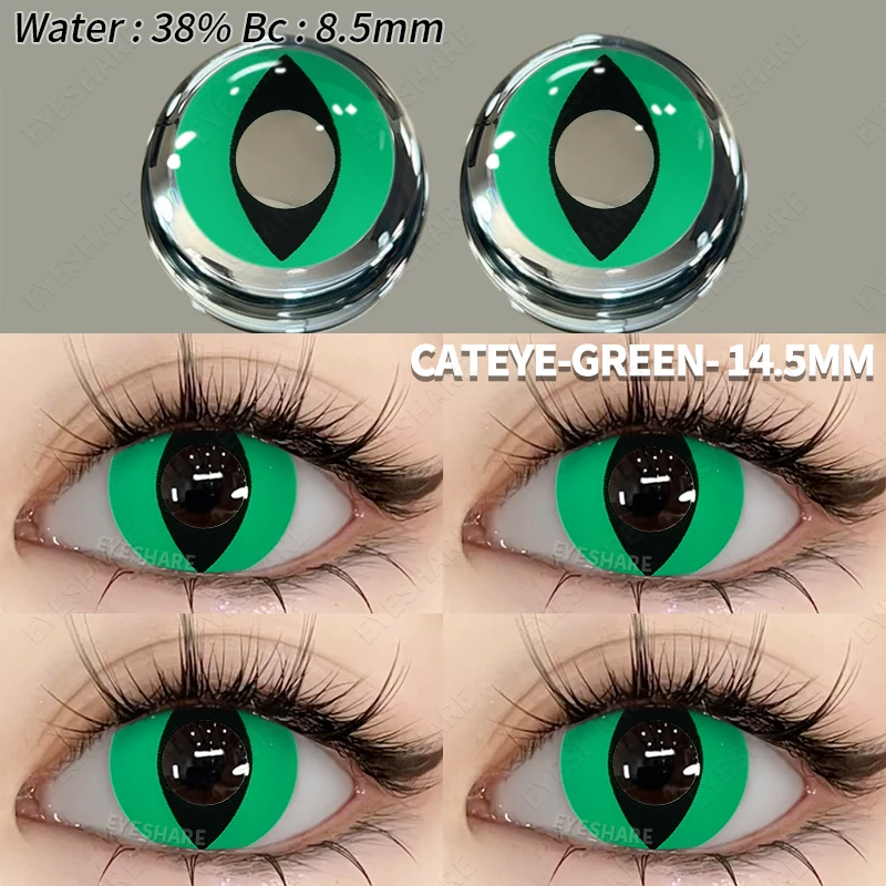 EYESHARE 1 Paar Halloween-Farbkontaktlinsen für Augen, rote Cosplay-Augenlinse, weiße, mehrfarbige Linsen, jährliche schwarze Linsen – Detail 2