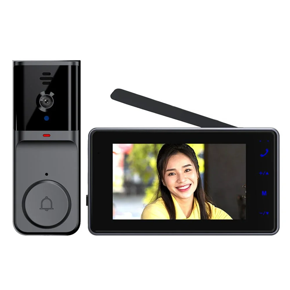 Smart Intercom Doorbell 4.3 Inch Touch Screen Doorbell Two-way Intercom Multiple Ringtone Options 10.8*4*1.7cm