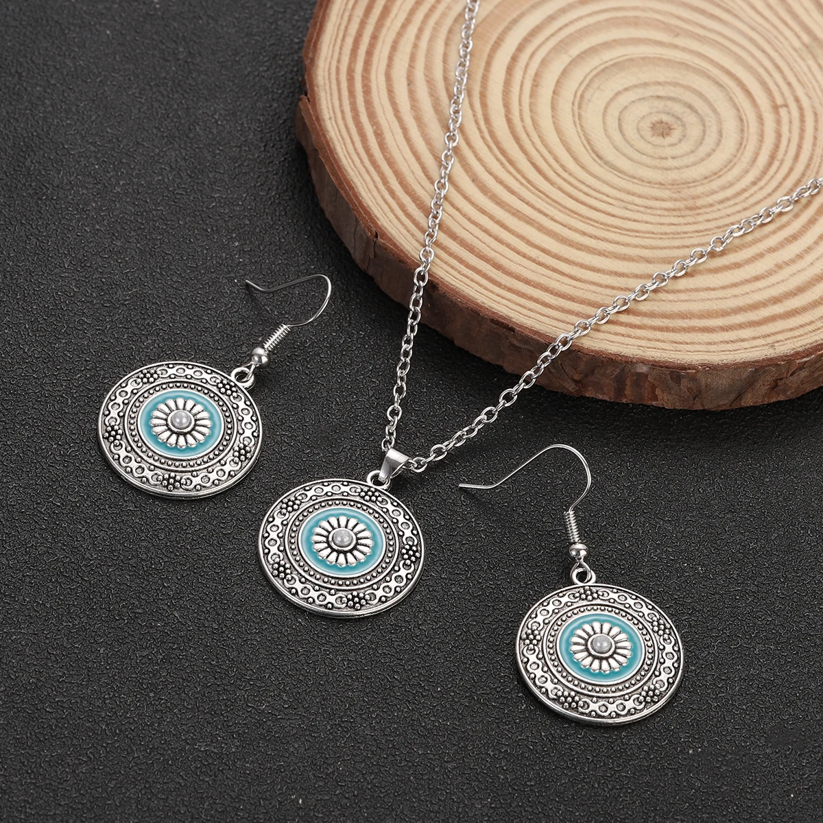 Set di gioielli per collana da donna Boho Set di orecchini