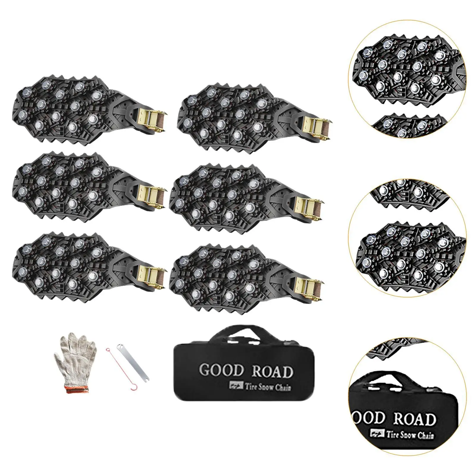 6Pcs Tire Chains for Car Tires Cycling Accessories Snow Grips Snow Chains