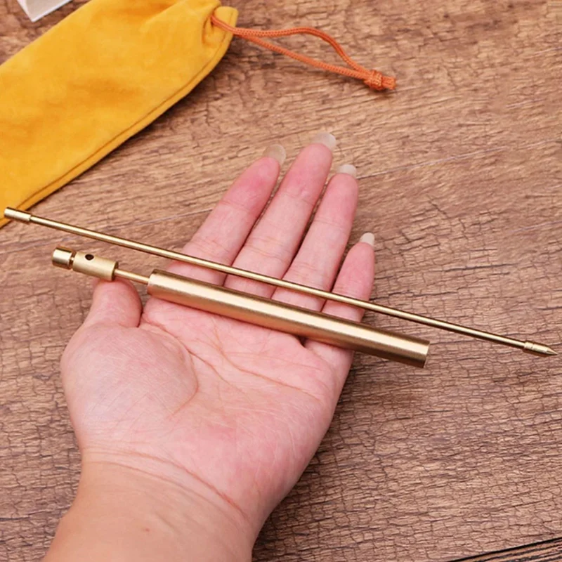 2Pcs Copper Dragon Seeking Dowsing Rod Outdoor Energy Water Witching Adjustable Detector Measuring Detachable Tool 4