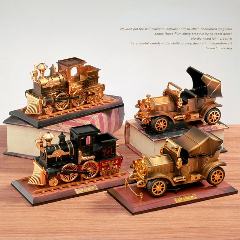 Retro Train Music Box Classic Car Nostalgic Creative Gift Home Decoration Photography Props, music box