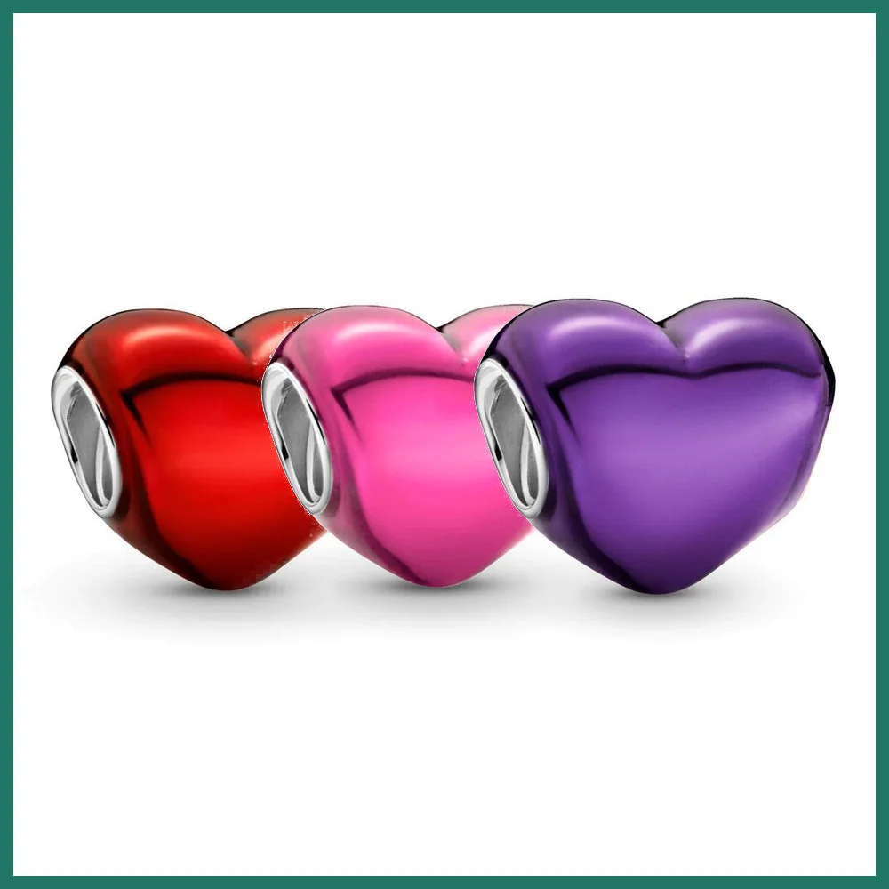 Heart Charm Heart-shaped Beads Fit Pandora Bracelets DIY Woman Jewelry Making charm jewelry,beads charms,bead jewelry making,silver charm bead,charm bead,beads jewelry,sterling silver beads charm