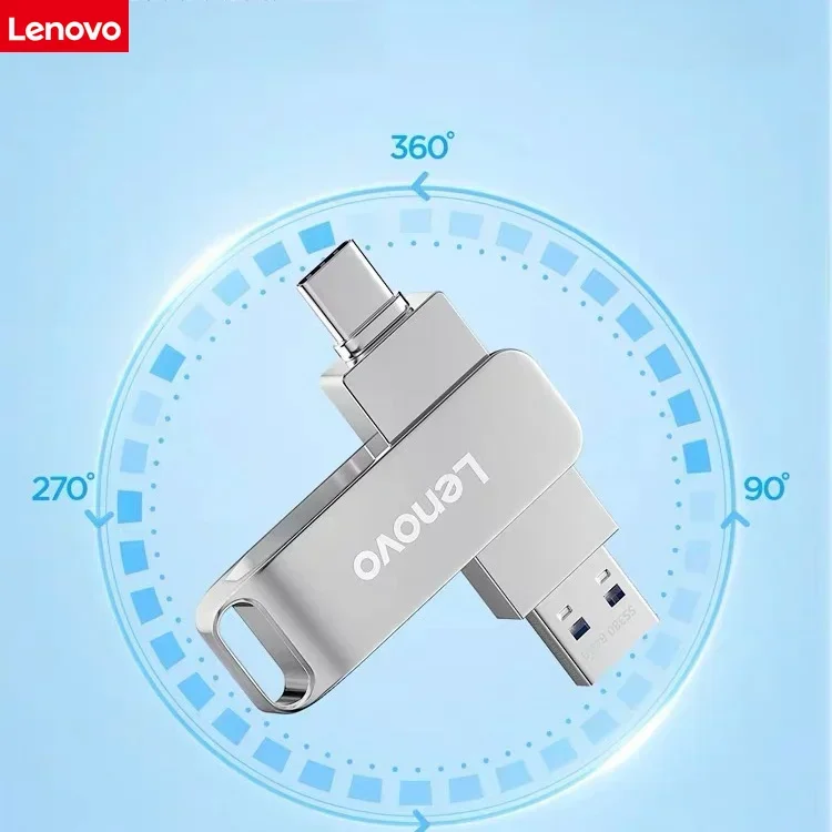 Lenovo Original 16TB USB Flash Drive USB 3.2 High Speed Transfer Metal Flash Type-c USB Memories 2-In-1 Memory Waterproof U Disk