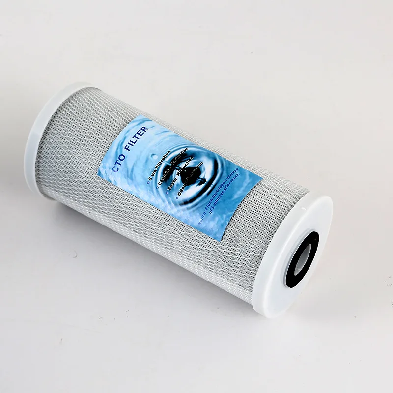 10inch CTO Filter Element Block Compression Sintered Activated Carbon Water Purifier Fittings Remove Residual Chlorine Odor