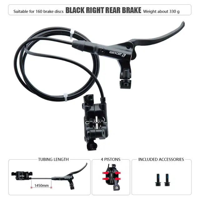 NYK Zoom HB-876-E 4-Kolben Hydraulische Scheibenbremse | Für E-Bikes, 22,2 Mm, Harzbeläge