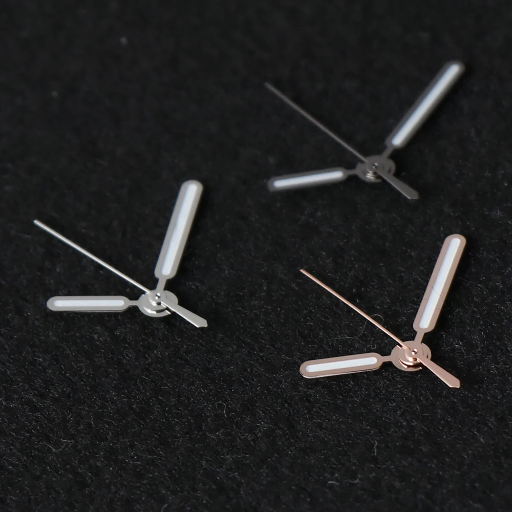 Watch Accessories, 8.5*12.5*12.5mm NH35 Watch Hand for Seiko Nautilus NH35 NH36 Movement Watch Needle Hands, Green Lume Silver Vintage