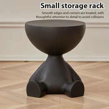 Creative Sofa Side Table Flat Head Bedroom Bedside Table Balcony Movable Coffee Desk Household Living Room Small Round Tea Desk 1
