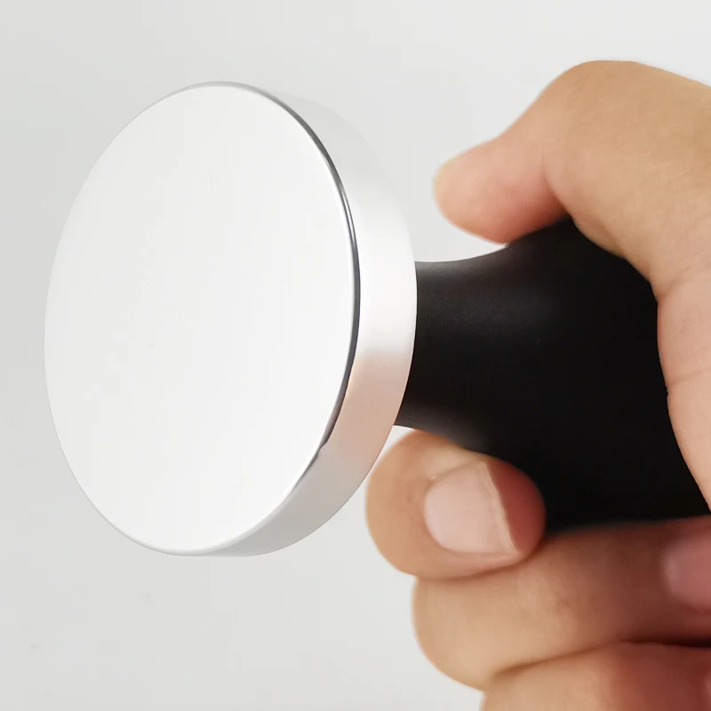 1PC 51/53/58mm Espresso Tamper mit Schwarz Holz Griff, Distributor Kaffee Tampers Für 51/54/58mm Siebträger Kaffee Werkzeuge – Detail 2