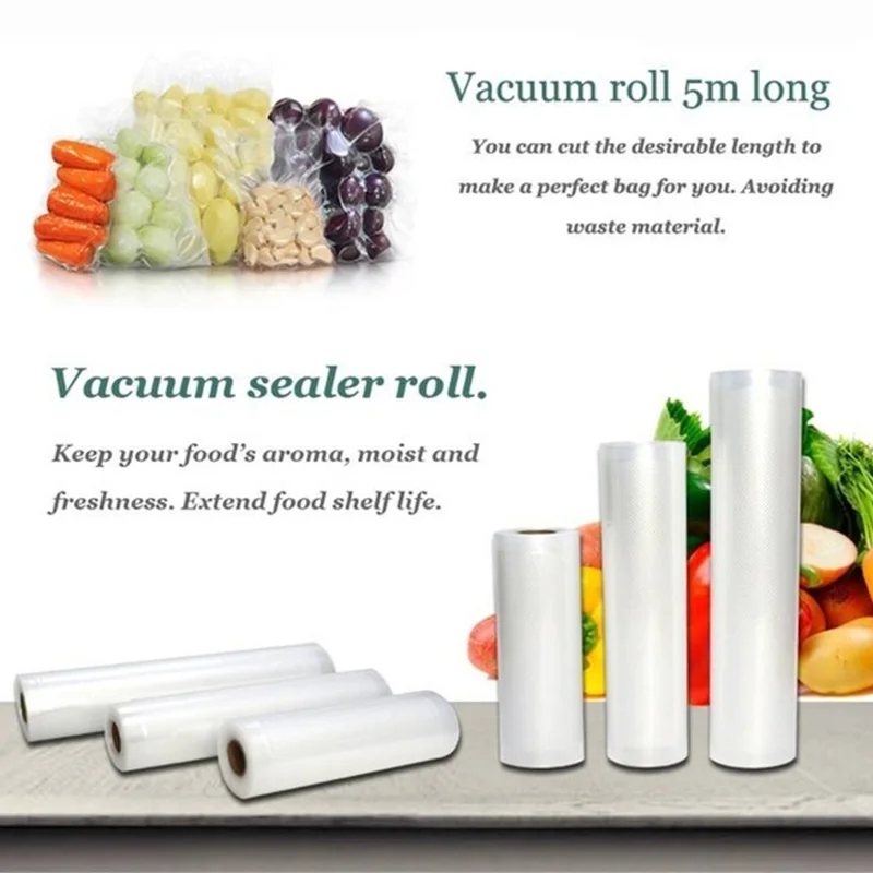 Kitchen Vacuum Packed Bags Sealer Food Saver Bag Reusable Rolls Fresh-keeping Food Meat Saver Storage Bag Kitchen Organizer vacuum seal bags