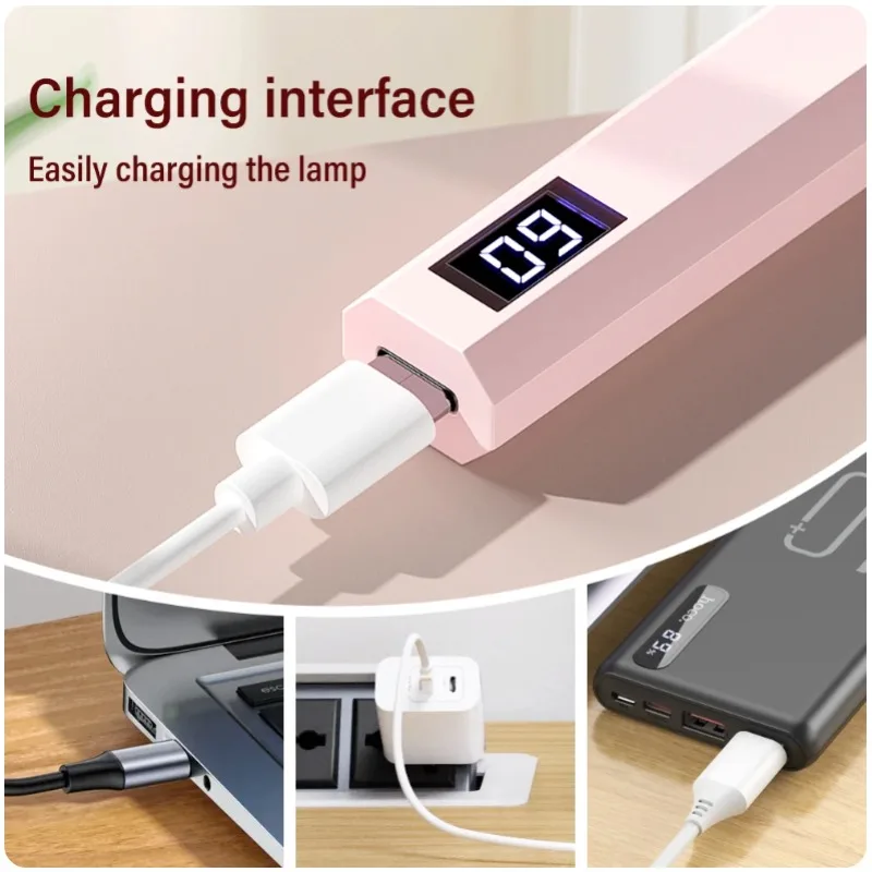 Handheld Nail Lamp UV LED Nail Light USB Rechargeable Manicure Machine Nails Art Tool For Curing Gel Polish