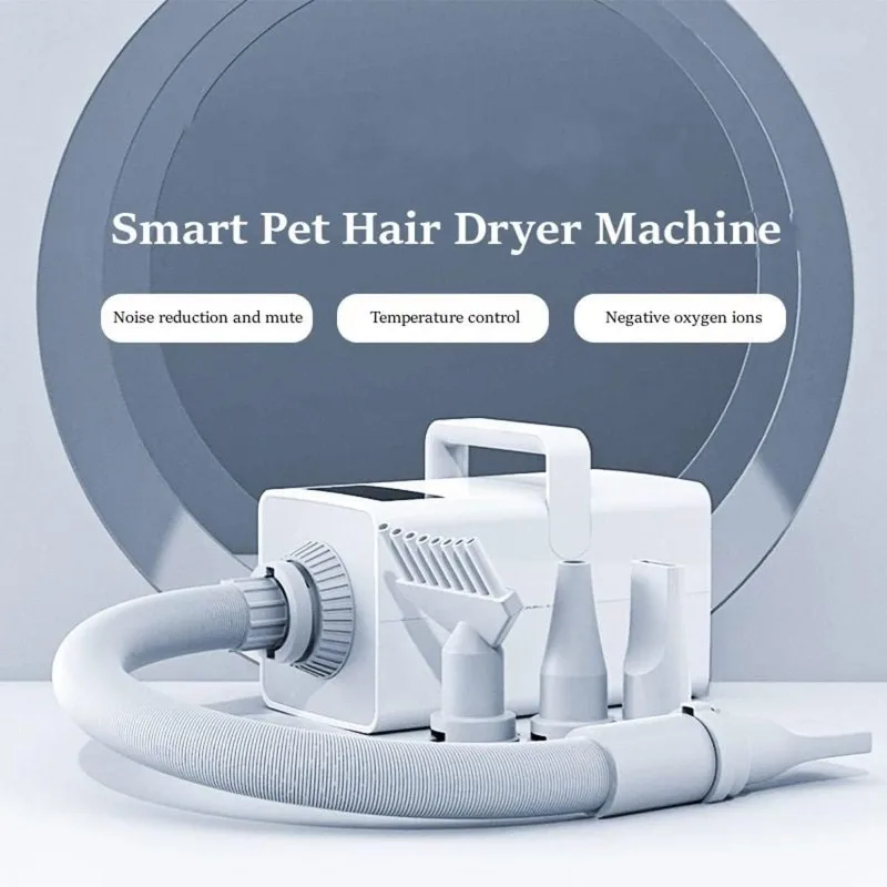 Pet Hair Dryer LED Smart Touch Screen Adjustable High Power Dog Hair Drying Tool Large Medium Small Dogs Cats Other Pets
