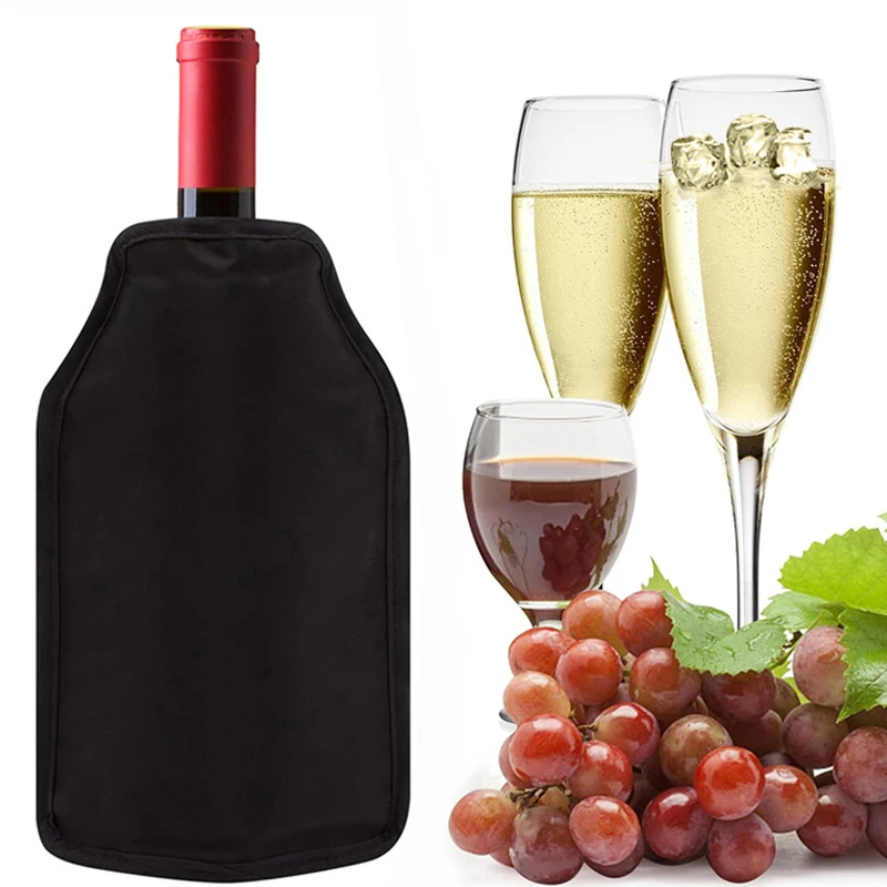 Drink Cooler Wine Cooler Sleeve Wine Cooling Holder Ice Bag Jelly Picnic Beverage Nylon Wine Cooler Sleeve Soft Drink Rack Bar Tool Champagne Bottle Covers