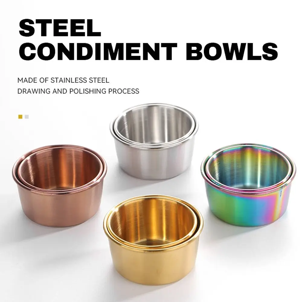 Multifunctional Stainless Steel Seasoning Dishes Condiment/Sauce Mustard/Salad/Tomato Sauce Dipping Bowl Seasoning Plate