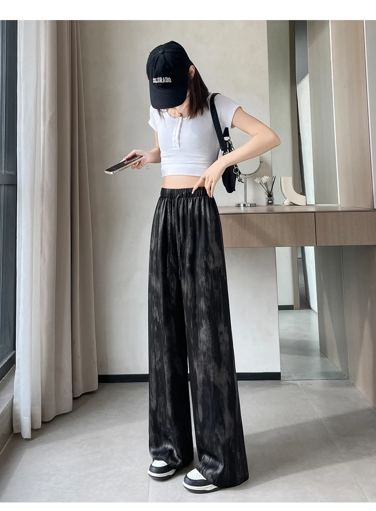 Sommer neue schlanke lose Frauen Hosen koreanische einfache grundlegende hohe Taille gerade Hosen weibliche schicke Mode Straße lässige Frau Hosen – Detail 25