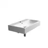 Rectangular White Ceramic Wall Mounted/Vessel Bathroom Sink Overflow Modern Design 30x18.9x5.1 1