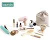 Girls Wooden Simulation Kid Makeup Set Children Montessori Education Play Cosmetic Case Gift Toys Girls Game Lipstick Beauty Bag 1
