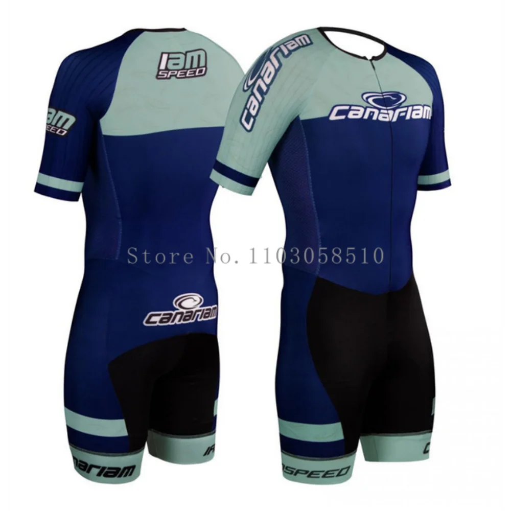 Canariam Men's Skate Suit Roller Skate Speed Race Fast Skat Speed Skats Ciclismo Skating Jumpsuit Pro Team Tights Skinsuit