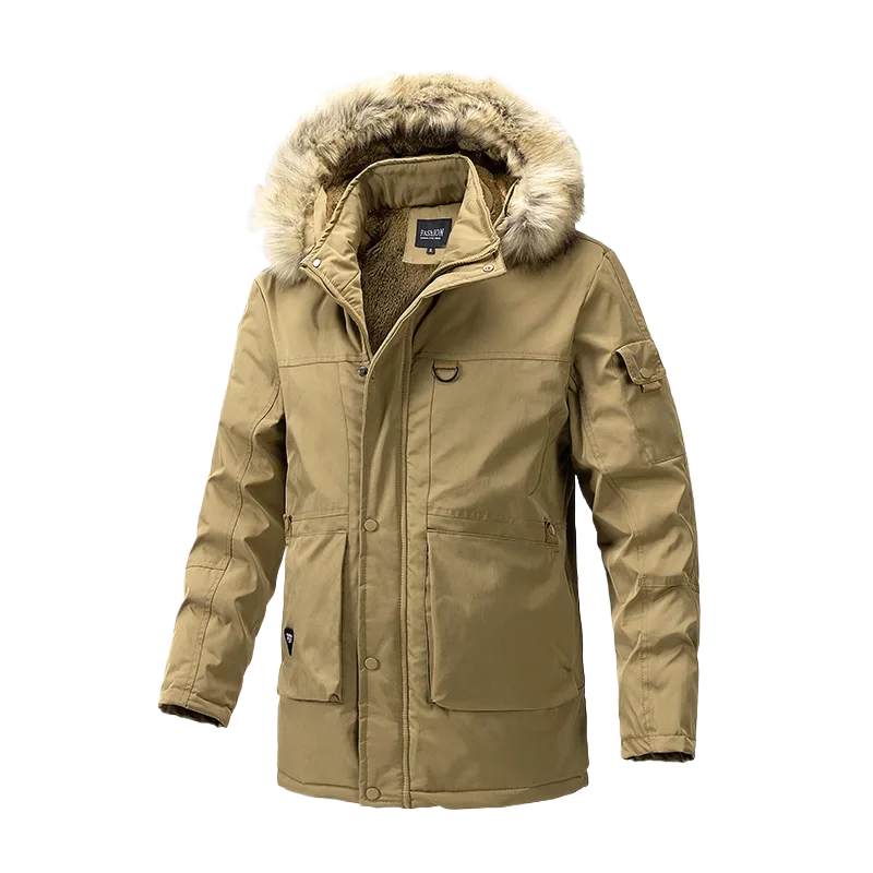Autumn Witer New Men Fashion Thicken Trench Casual Fleece Turtleneck Jackets Hooded Warm Windbreaker Winter Jacket