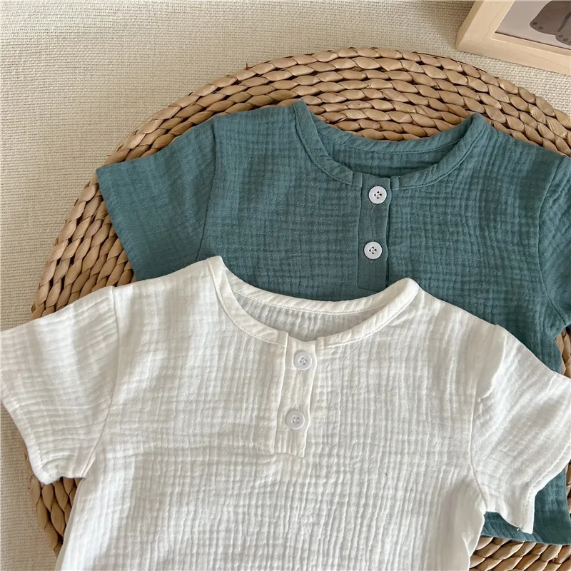 MILANCEL 2022 Summer Baby Clothing Set  LinenTee and Shorts 2 pcs Boys Suits Infant Girls Suit baby clothes mini set