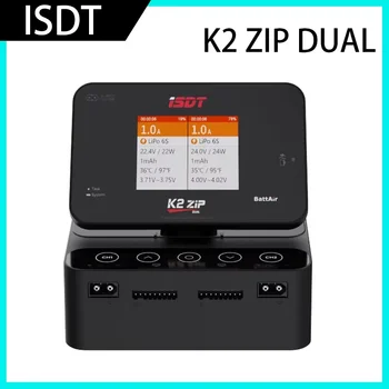 Future Flight ISDT K2 ZIP AC 200W / DC 500Wx2 Dual Channel Smart Charger 2.8 Inch IPS LCD Screen 1~8S LiFe Lilon LiPo 1~7S LiHv 1