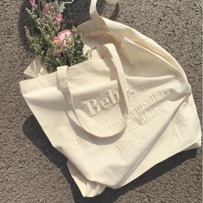 Women Canvas Shoulder Bag Four Colors Available Ladies Casual Handbag Tote Bag Large Capacity Cotton Reusable Shopping Beach shopping bag tote bags canvas bag canvas bags