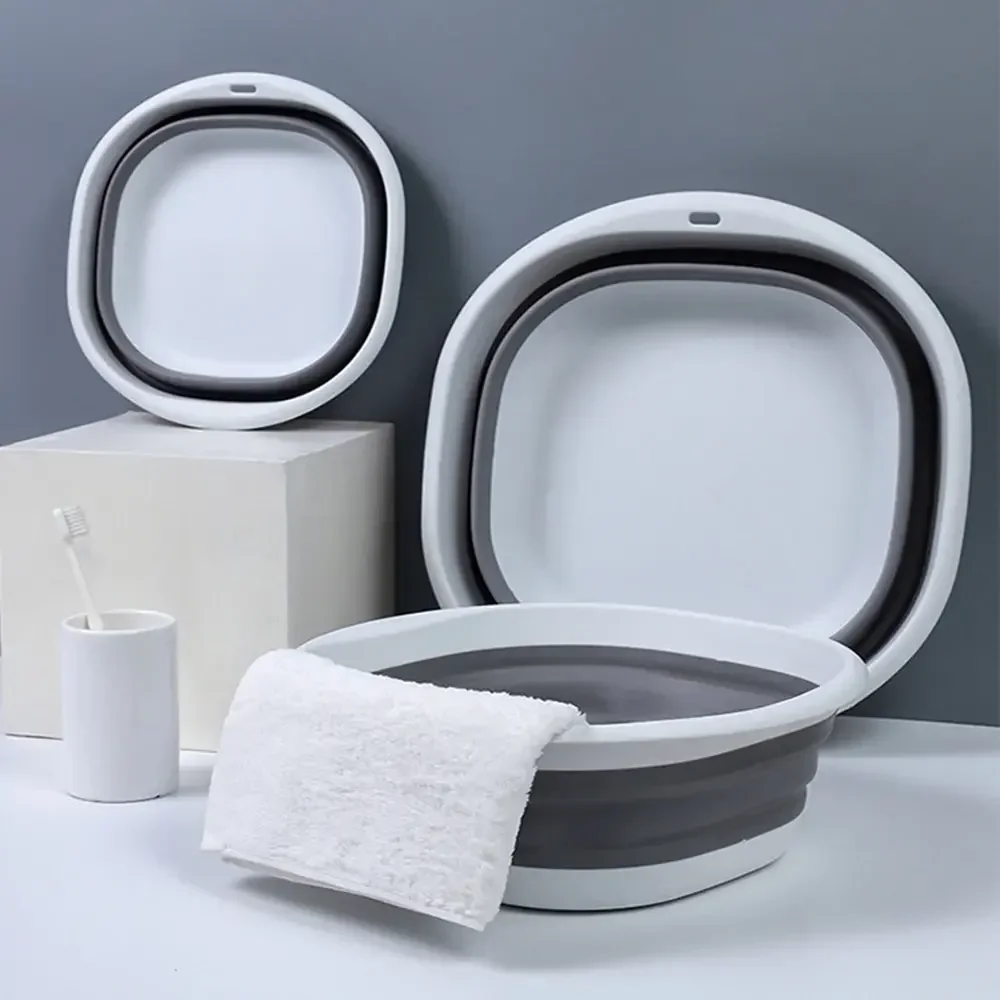 Plastic Folding Basins Portable Wash Basins Folding Laundry Tub Adult Baby Bath Basin Bathroom Kitchen Accessories Wash Basin
