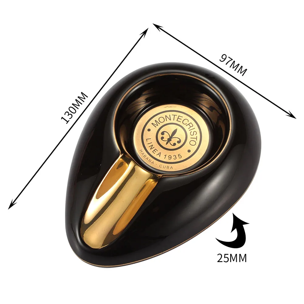 Galiner Cigar Ashtray Ceramic Portable 3 Holder Cigars Ash Tray Home 50th Aniversary Accessories Cigar Gadgets ceramic ashtray