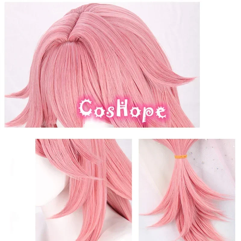 Cosplay Prop Yae Miko Cosplay Wig Women 85cm Long Pink Heat Resistant Synthetic Wig Halloween