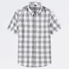 100% Cotton Plaid Shirt Men's Short-sleeved Slim Summer Thin Korean Style half-sleeved shirt No-iron Tees Male Clothing 4