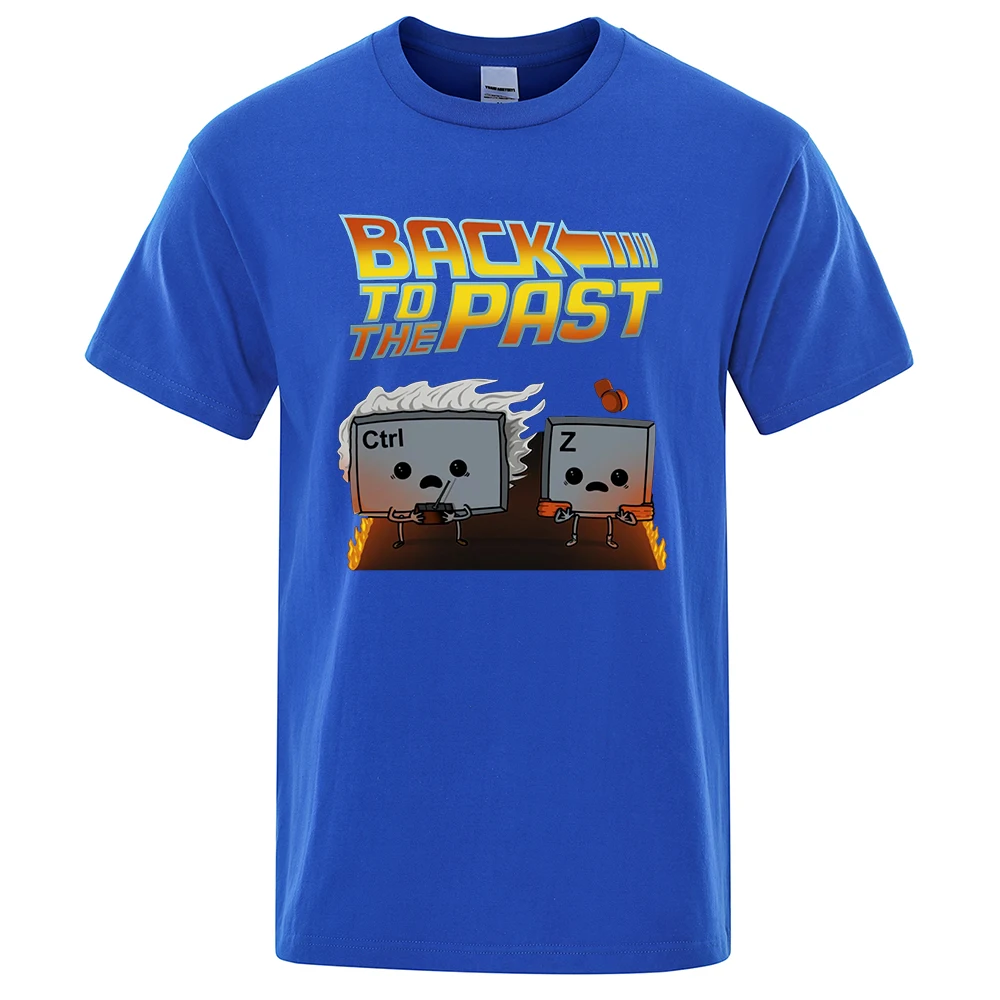 Back To The Past Movie T-Shirt Men Funny Ctrl Z Printed Short Sleeves Summer Cotton Casual Clothing Loose Oversized_voghion.com