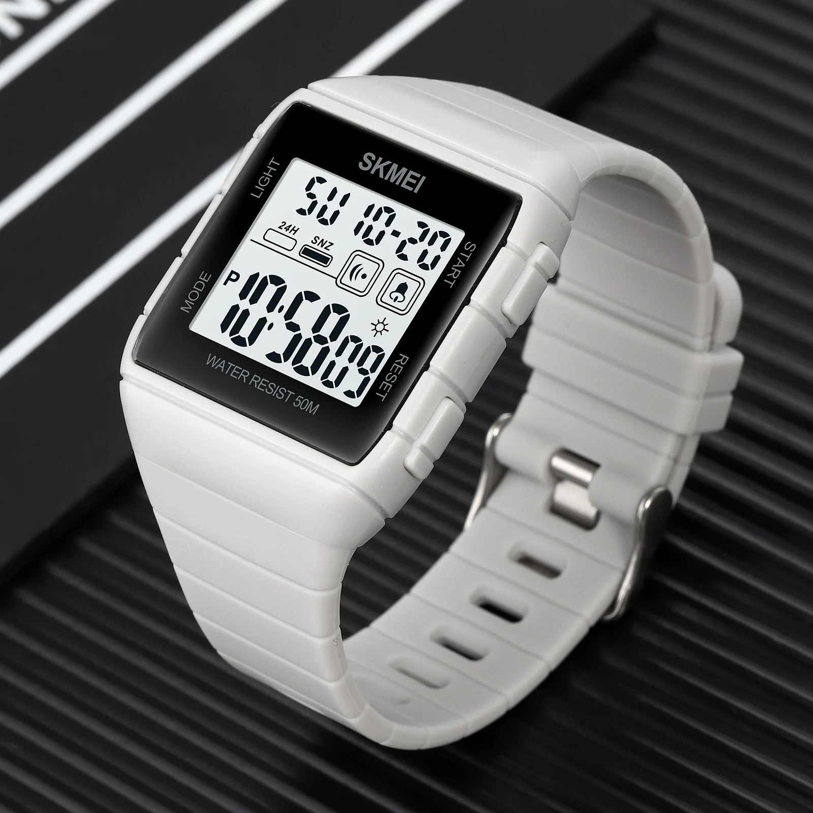 SKMEI 1960  LED Light Wristwatch reloj hombre Digital movement Mens Sport Watch Military Countdown Alarm Clock 5Bar Waterproof 3