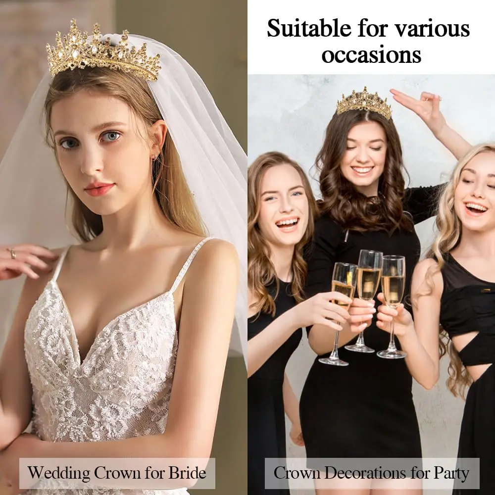 Hair Band Crown Golden Birthday Queen Sash Tiaras Crystal Princess Tiara Rhinestone Headbands Quinceanera Happy Birthday