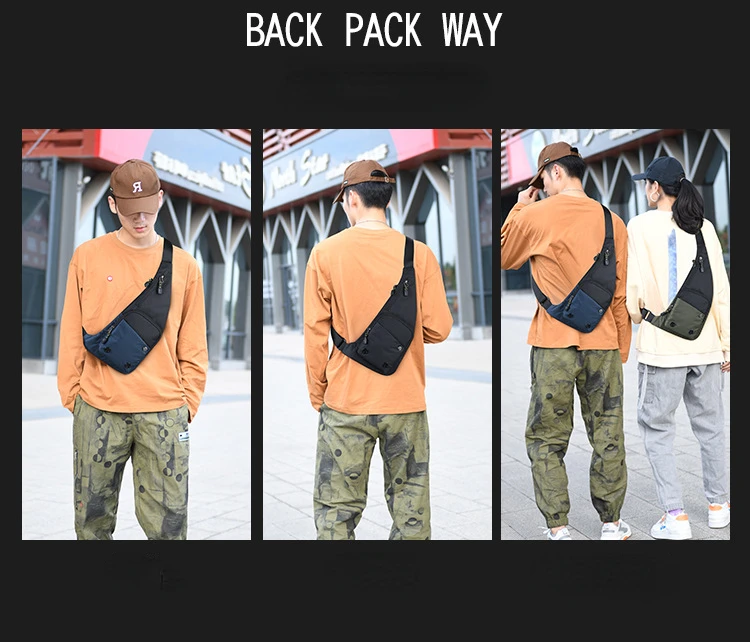 Men‘s New Trendy Casual Shoulder Bag Leisure Travel Sports Outdoor Pack Messenger Crossbody Sling Chest Bag Pack for Male Female