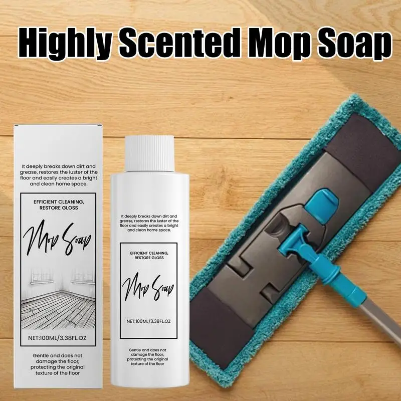 100ml Highly Scented Mop Soap Highly Scented Floor Soap Multi-Purpose Liquid Cleaner Brightening Effect Multi-Action Stain