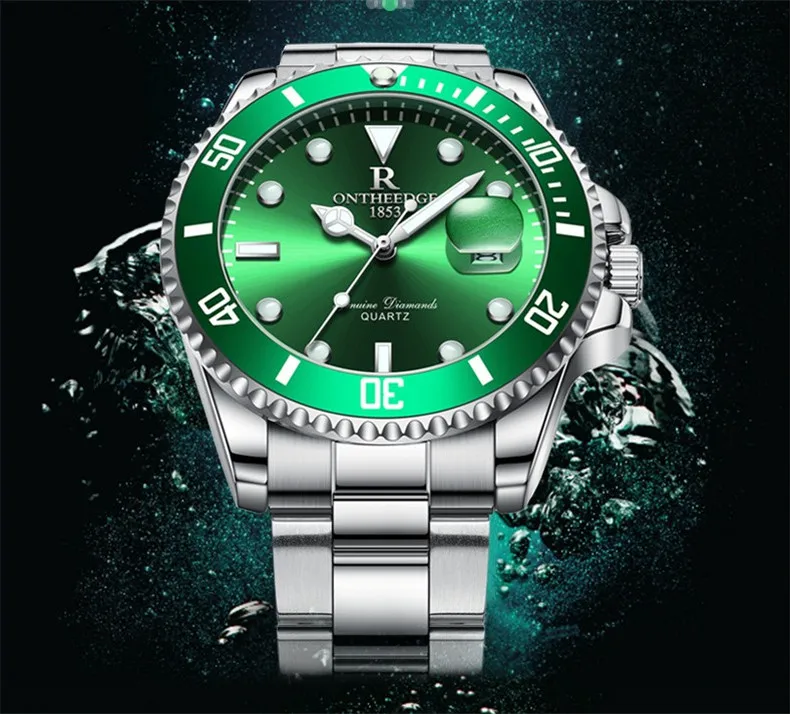 2022 New Mens Watches Top Brand Luxury Fashion Green Watch Men Luminous Waterproof Date Clock Sport Mens Quartz Wristwatch