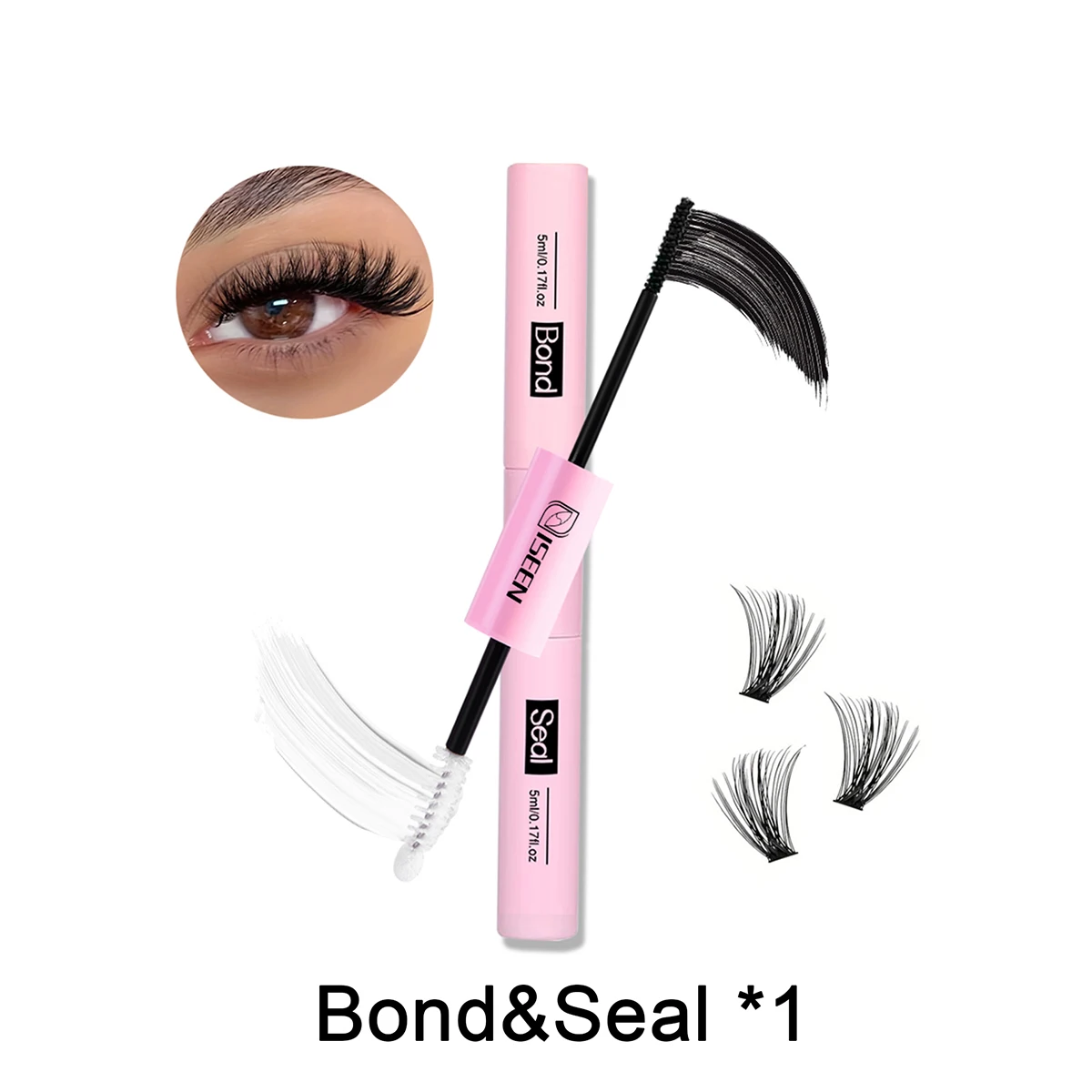 Eyelash Bond & Seal 10ml  Eyelash Glue Remover 5ml Eyelash Curler Eyelash Brush Tweezer Kit Makeup 3