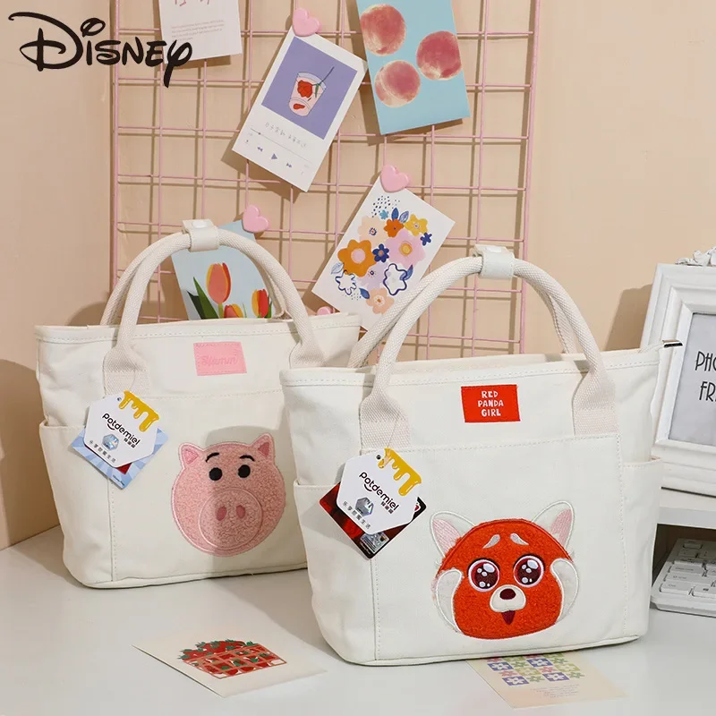 

Новая Оригинальная мультяшная сумка Disney с чипом Meilin Rex Hamm Kawaii, Модная Портативная Холщовая Сумка на плечо, Повседневная сумка для девочек, рождественские подарки