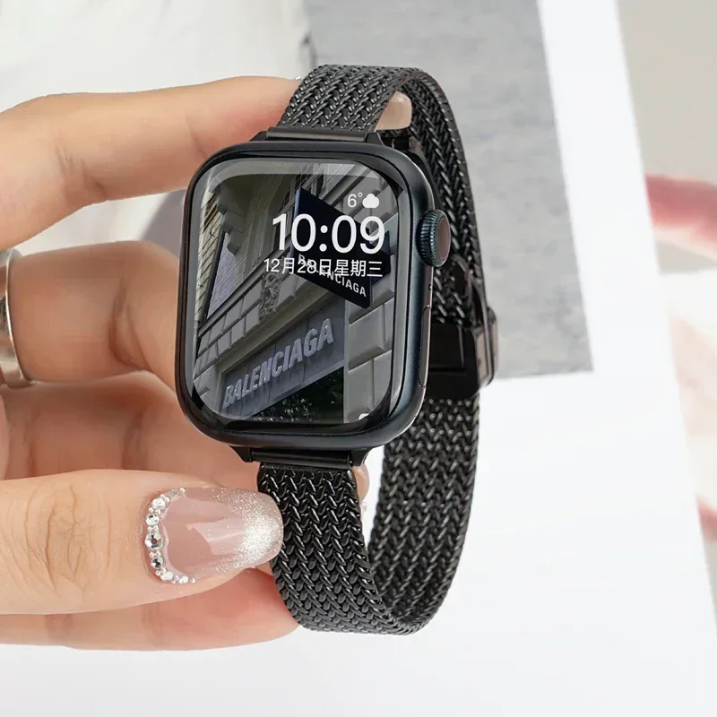 Magnetic Folding Stainless Steel Loop Band - Slim Women's Design