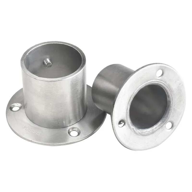 Stainless Steel Pipe Bracket 19-32mm Dia Tube Support Flange Seat for Wardrobe Hanging Rail Rod Pole Socket End Holder 2pcs/lot