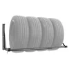 Adjustable Folding Wall Mount Tire Storage Rack Accomodates 4 Tires Heavy Duty Steel Construction Folds Against Wall Adjustable 2