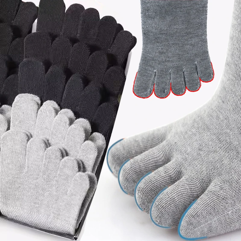 

Autumn Winter Harajuku Split Toe Breathable Sweat Absorption High Socks Elasticity Fashion Casual Simple Middle Tube Cotton Sock