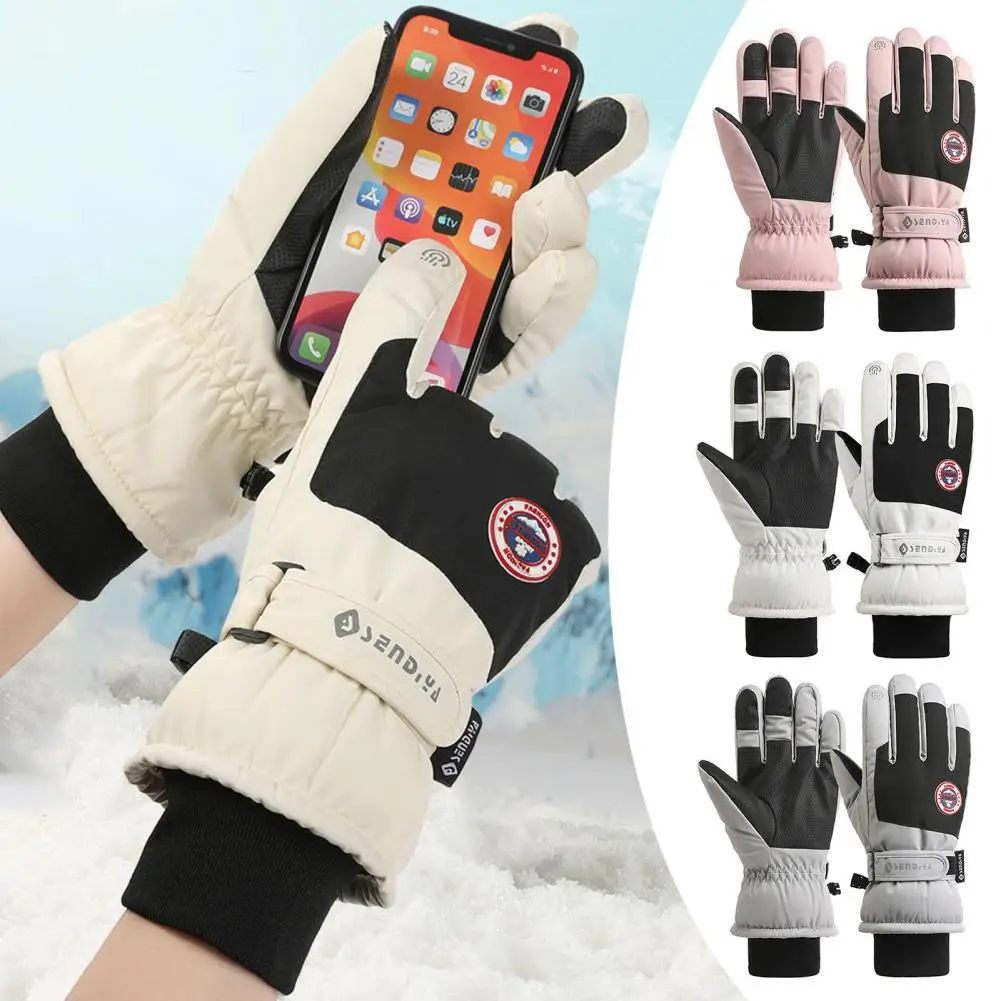 

Touch Screen Gloves Waterproof Windproof Winter Gloves with Fleece Lining Touchscreen Compatibility for Cycling Thermal Fastener