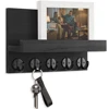 Wall Mounted Key Holder for Entryway Decorative Wall Shelf with Hooks Holds Key Rings Dog Leash Wallet Purse Wood Key Hanger 1