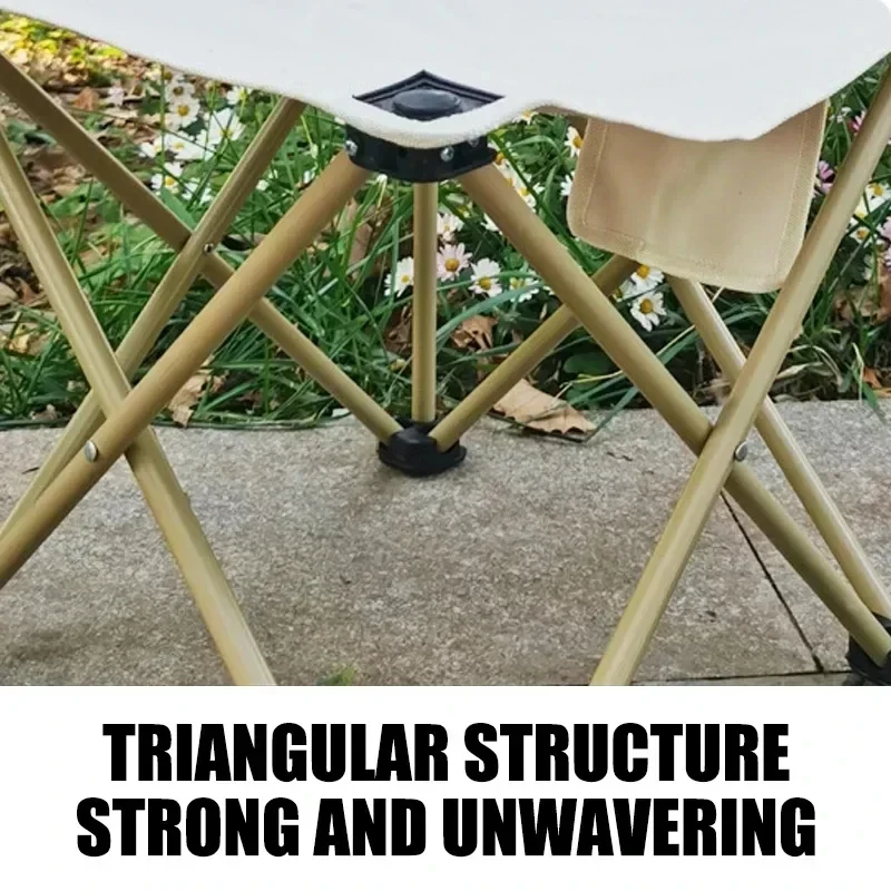 Outdoor Folding Chairs Metal Camping Fishing Chairs Portable  Hiking Picnic Folding Moon Sketching Stools Beach Tourist Stool 3