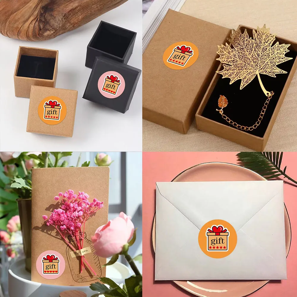 Small Gift Decoration Sticker Cute Cartoon Round Handmade Stickers Seal Labels 50/500pcs decorative stickers decorative labels stickers cartoon sticker cartoon stickers paper stickers adhesive stickers self adhesive stickers